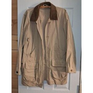 Source Unknown Beige Field Jacket with Brown Corduroy Collar